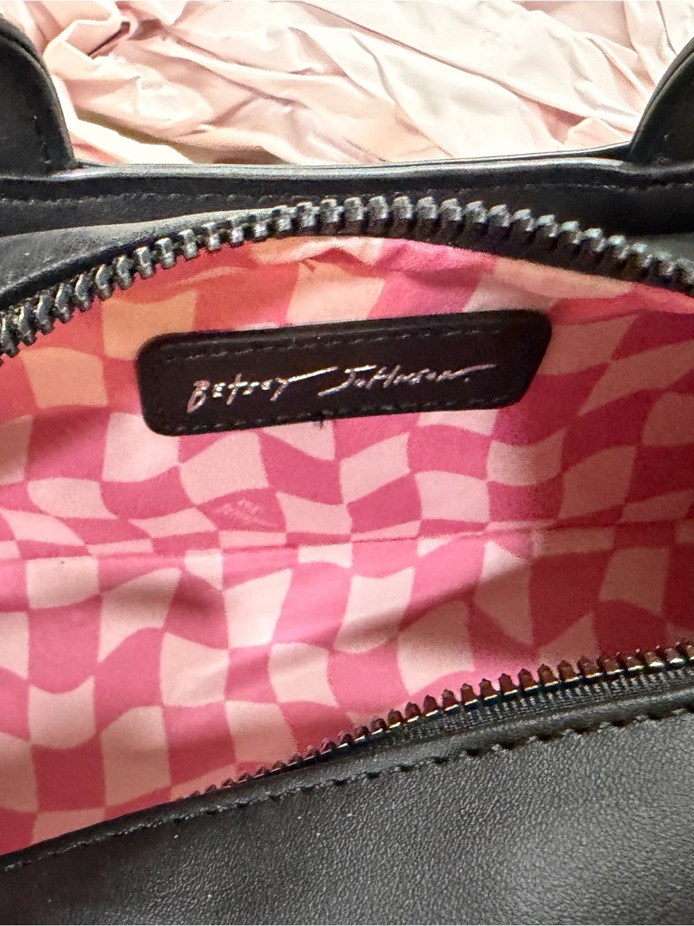 Betsey Johnson Black Dachshund Skeleton Crossbody Bag with Pink & Purple Accents - Picture 7 of 8